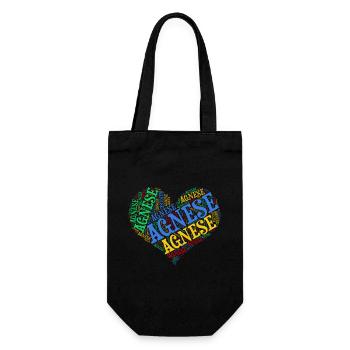 t-shirt Agnese mot nuage coeur idée cadeau - Sac à bouteille - noir - Devant