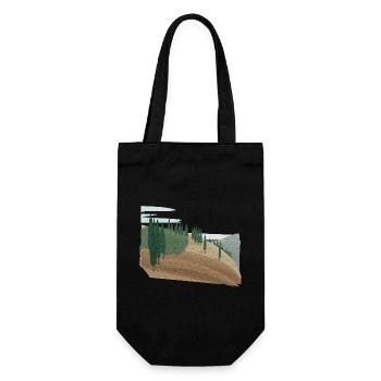 Pinienwald Hügellandschaft mit Struktur (modific.) - Geschenkbeutel für Flaschen - Schwarz - Vorne