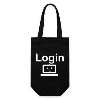 Login Computer Design - Geschenkbeutel für Flaschen - Schwarz - Vorne