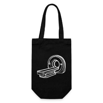 Radiologie-MRT-Scanner One Line Art Manip Radio - Geschenkbeutel für Flaschen - Schwarz - Vorne
