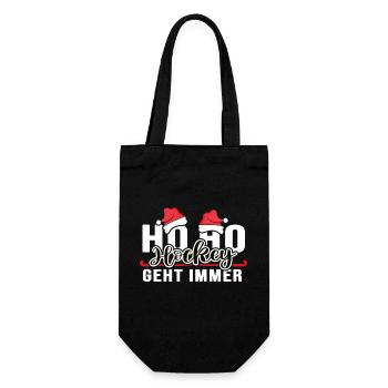 Feldhockey Hockey "Hockeyweihnachtsfeier" - Geschenkbeutel für Flaschen - Schwarz - Vorne