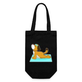 Hund Yoga Fitness Gymnastik - Geschenkbeutel für Flaschen - Schwarz - Vorne
