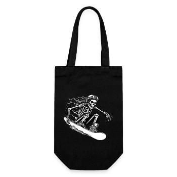 Skeleton Riding Snowboard dans le plaisir du snowboarder sur neige - Sac à bouteille - noir - Devant