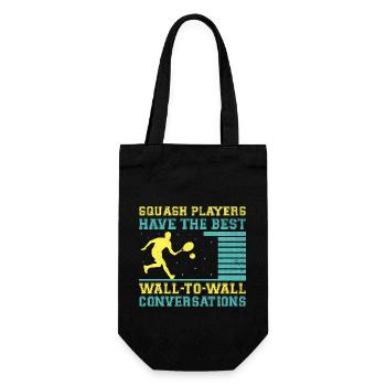 Squashspieler Squash-Tennisspieler Raquetball-Spor - Geschenkbeutel für Flaschen - Schwarz - Vorne