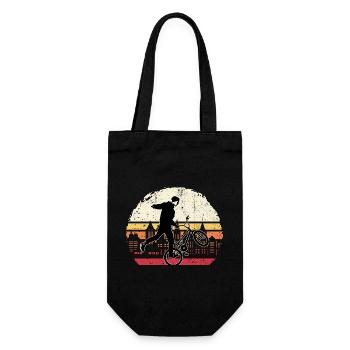 Sunset BMX Wheelie Silhouette - Geschenkbeutel für Flaschen - Schwarz - Vorne