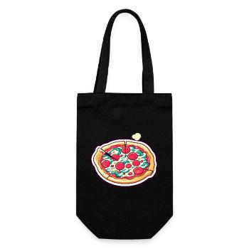 Dessin de tranche de pizza - Sac à bouteille - noir - Devant