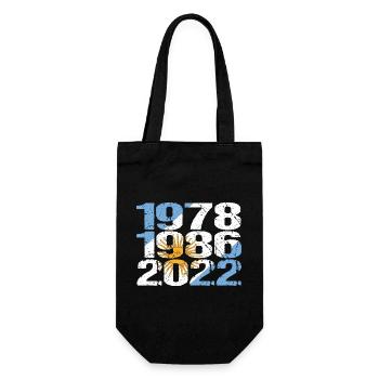 Argentinien 1978, 1986, 2022 - Geschenkbeutel für Flaschen - Schwarz - Vorne