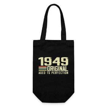 Born in 1949 - Vintage 1949 - 75th Anniversary Retro - Gift Bag for Bottles - black - Front