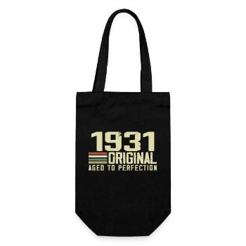 Born in 1931 - Vintage 1931 - 93rd Retro Birthday - Gift Bag for Bottles - black - Front