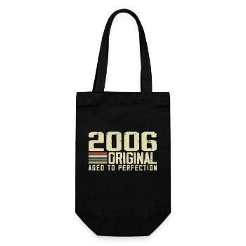 Né en 2006 - Vintage 2006 - 18e Anniversaire Rétro - Sac à bouteille - noir - Devant