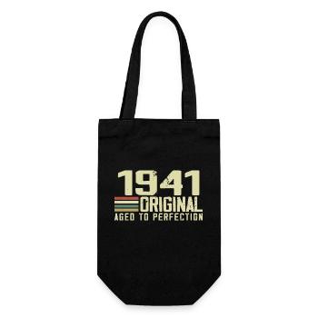 Jahrgang 1941 - Jahrgang 1941 - 83. Retro-Geburtstag - Geschenkbeutel für Flaschen - Schwarz - Vorne