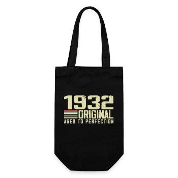 Born in 1932 - Vintage 1932 - 92nd Retro Birthday - Gift Bag for Bottles - black - Front