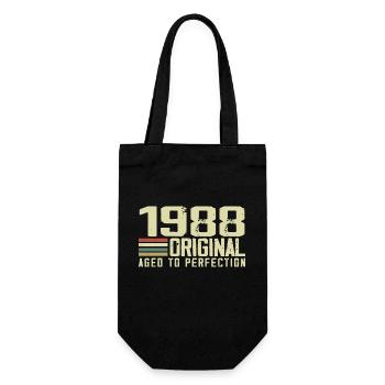 Born in 1988 - Vintage 1988 - 36th Retro Anniversary - Gift Bag for Bottles - black - Front