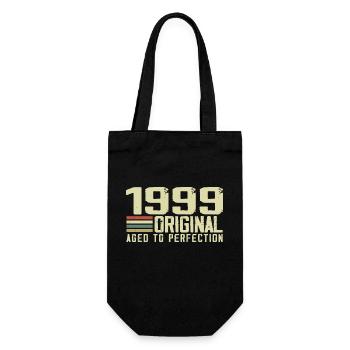 Born in 1999 - Vintage 1999 - 25th Anniversary Retro - Gift Bag for Bottles - black - Front