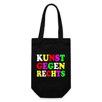 Kunst gegen rechts - Geschenkbeutel für Flaschen - Schwarz - Vorne