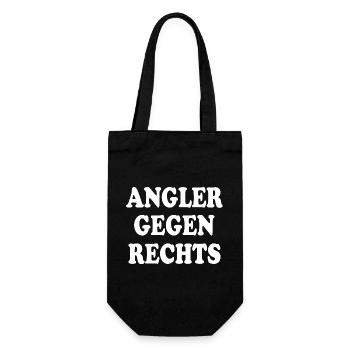 Angler gegen rechts - Geschenkbeutel für Flaschen - Schwarz - Vorne