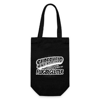 Superheld, clever getarnt als Flugbegleiter - Geschenkbeutel für Flaschen - Schwarz - Vorne