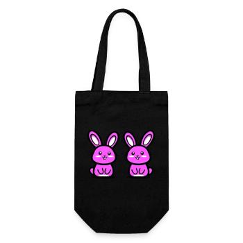 Osterhase Ostern - Geschenkbeutel für Flaschen - Schwarz - Vorne