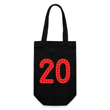 20. 20 ANS. 20e ANNIVERSAIRE. ANNIVERSAIRE 20 ANS. - Sac à bouteille - noir - Devant