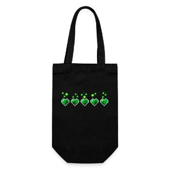 Retro Green Poison Heart Pixel Video Game - Gift Bag for Bottles - black - Front