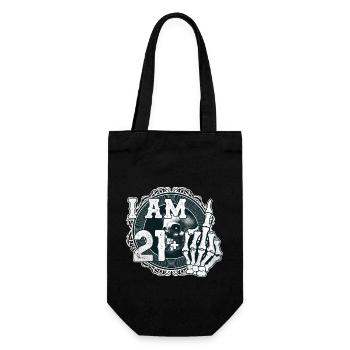 I'm 21 plus 1 middle finger Skull funny 22nd - Gift Bag for Bottles - black - Front
