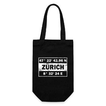 Zurich coordinates Switzerland City of Zurich - Gift Bag for Bottles - black - Front