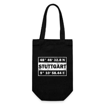 Stuttgart Koordinaten Stadt Stuttgart - Geschenkbeutel für Flaschen - Schwarz - Vorne