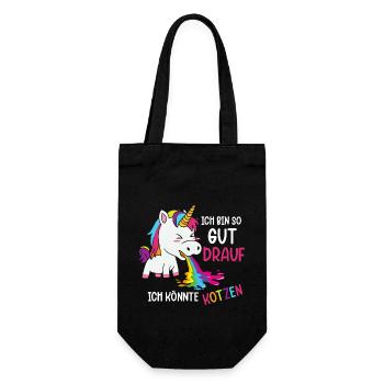 Ich bin so gut drauf ich könnte kotzen - Geschenkbeutel für Flaschen - Schwarz - Vorne