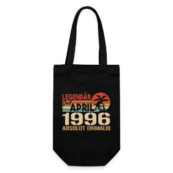 Geboren im April 1996 Lustiger Geburtstag Retro - Geschenkbeutel für Flaschen - Schwarz - Vorne