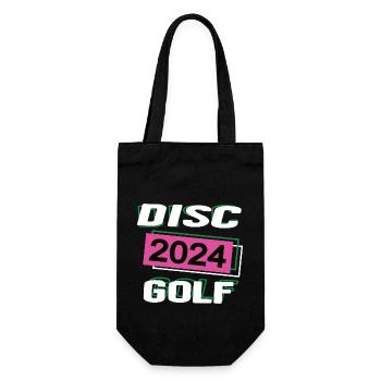 Discgolf 2024 Discgolferin Discgolfspielerin - Geschenkbeutel für Flaschen - Schwarz - Vorne