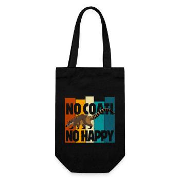 No Coati No Happy - Autocollant Coati mignon - Sac à bouteille - noir - Devant