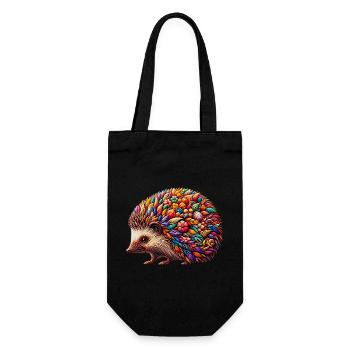 Hedgehog - Gift Bag for Bottles - black - Front