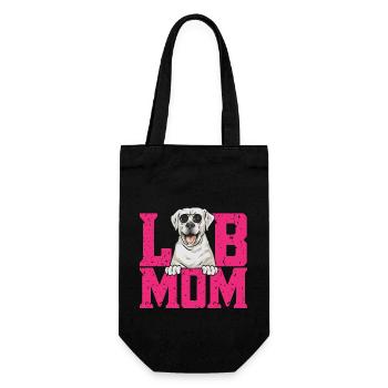 White Labrador Retriever White Lab - Gift Bag for Bottles - black - Front
