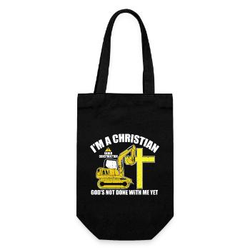 I'm A Christian Under Construction God's Not Done - Geschenkbeutel für Flaschen - Schwarz - Vorne