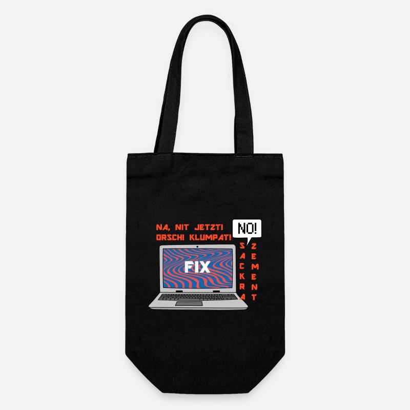 No picture 🤬 Klumpat! Retro Computer Humor Design - Gift Bag for Bottles - black