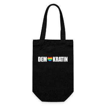 Demokratin Demonstration gegen rechts Demokratie - Geschenkbeutel für Flaschen - Schwarz - Vorne