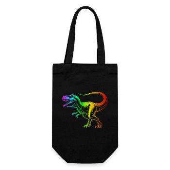 Tyrannosaurus Rex Dinosaur, Rainbow T-Rex - Gift Bag for Bottles - black - Front