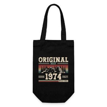 Original mai 1974 Vintage 1974 anniversaire 1974 - Sac à bouteille - noir - Devant