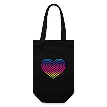 Cœur arc-en-ciel Homosexualité Amour LGBT - Sac à bouteille - noir - Devant