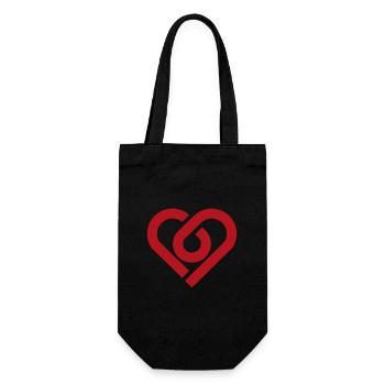 Amour élégant de la Saint-Valentin en forme de coeur rouge - Sac à bouteille - noir - Devant