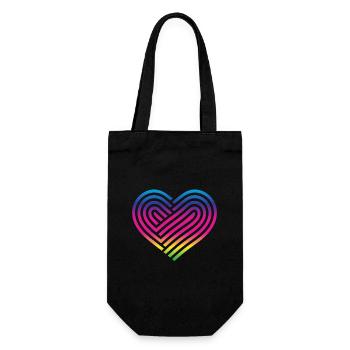 Cœur arc-en-ciel Homosexualité Amour LGBT - Sac à bouteille - noir - Devant
