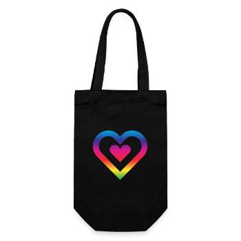 Cœur arc-en-ciel Homosexualité Amour LGBT - Sac à bouteille - noir - Devant