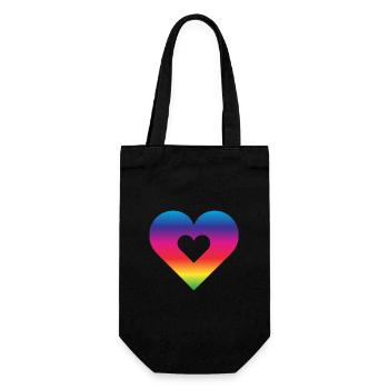 Cœur arc-en-ciel Homosexualité Amour LGBT - Sac à bouteille - noir - Devant