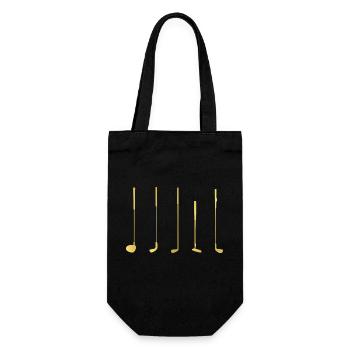 golf golfschläger golfclub-gold - Geschenkbeutel für Flaschen - Schwarz - Vorne