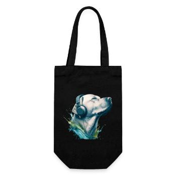 Labrador Retriever Dog Music Headphones Labbi Wau - Gift Bag for Bottles - black - Front