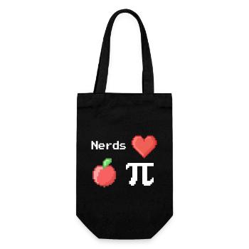 nerds love apple pi pie sprüche math pixel - Geschenkbeutel für Flaschen - Schwarz - Vorne