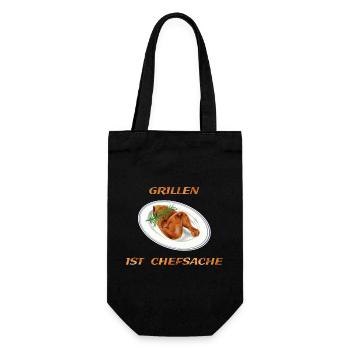 Hähnchen Grillen - Geschenkbeutel für Flaschen - Schwarz - Vorne