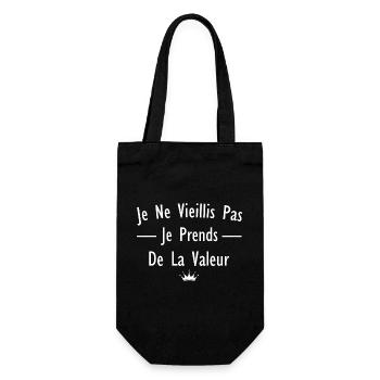 Je ne vieillis pas, je prends de la valeur - Sac à bouteille - noir - Devant