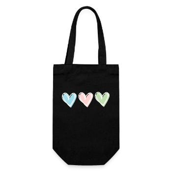 Heart Pastel - Gift Bag for Bottles - black - Front