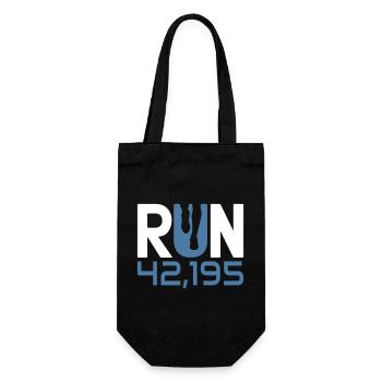 Marathonläufer Runner Run 42,195 Finisher - Geschenkbeutel für Flaschen - Schwarz - Vorne